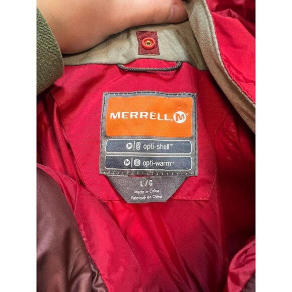 Merrell Mens Opti-Shell Opti-Warm Insulated Coat Long Sleeve Size L Red Full Zip - Picture 5 of 14